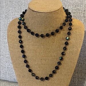 Black‎ Beaded Iridescent Necklace